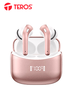 AUDÍFONOS INALÁMBRICOS TEROS, ROSADO TE8074GR