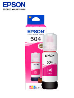 BOTELLA DE TINTA EPSON T504, COLOR MAGENTA, CONTENIDO 70ML