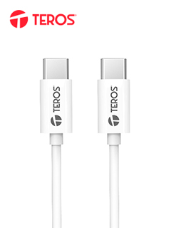 Cable USB Teros TE-70209W, Tipo C - Tipo C, 3A, 60W Max, Blanco