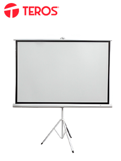 Ecran con Tripode TEROS ID-TE-9063W, 1.56 x 1.17 mts, 4:3 (80"), Blanco Mate