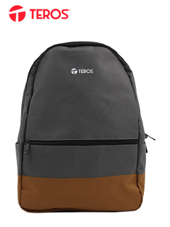 Mochila TEROS TE-ACS9020, poliéster, notebook hasta 15.6", gris + marrón