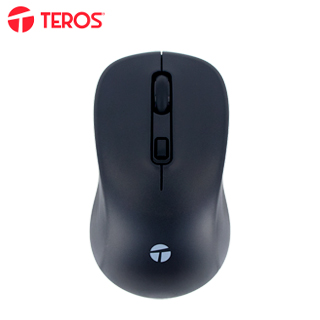 Mouse inalámbrico TEROS TE-1231S, 2.4GHz, BT 5.0, 4 botones, USB, negro
