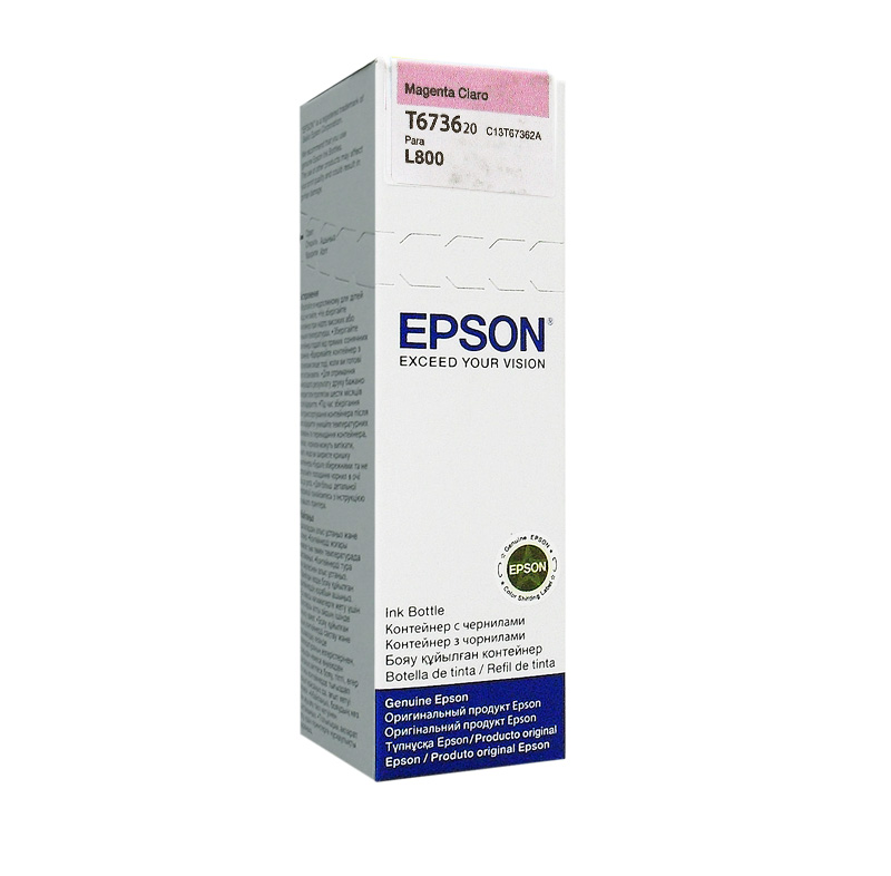 BOTELLA DE TINTA EPSON T673, COLOR MAGENTA CLARO, CONTENIDO 70ML