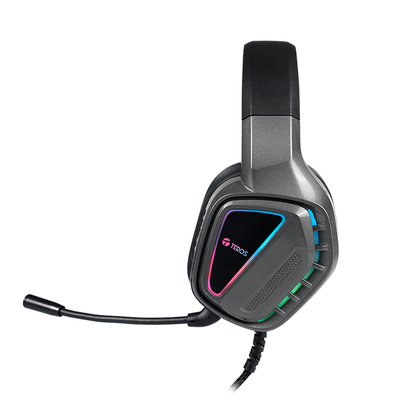 Auriculares Gaming TEROS TE-8171N estéreo, micrófono, Luces RGB