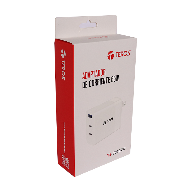 Adaptador de corriente Teros TE-70207W, GaN, PD 65W, BLANCO