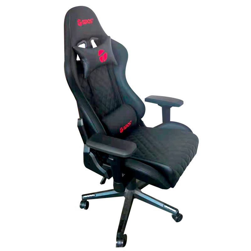 SILLA GAMER TEROS, NEGRO Y ROJO