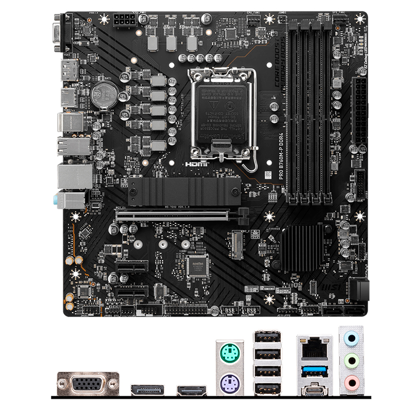 Motherboard MSI PRO B760M-P DDR4, Chipset Intel B760, LGA1700, HDMI, DP, VGA, mATX