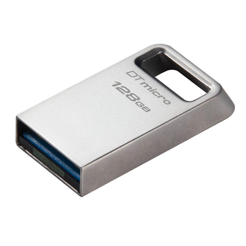 Memoria Flash Kingston 128GB DataTraveler Micro Unidad Flash USB Ultrapequeño con Metal Premium