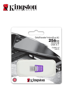Memoria Flash USB Kingston 256GB DataTraveler microDuo 3C 200MB/s dual USB-A + USB-C