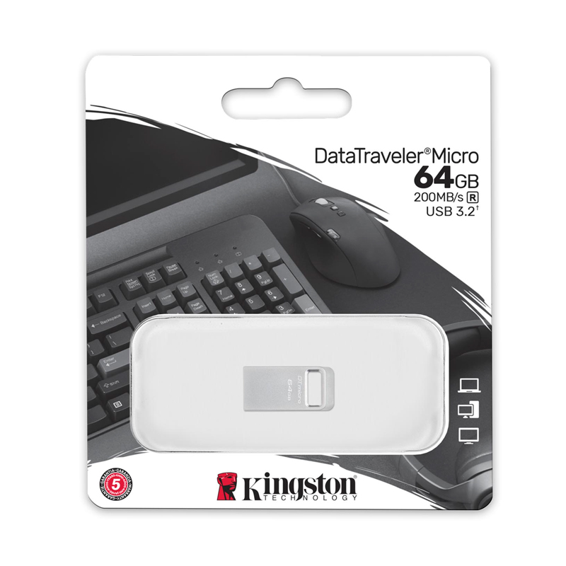 Memoria Flash Kingston DataTraveler Micro Unidad Flash USB Ultrapequeño con Metal Premium