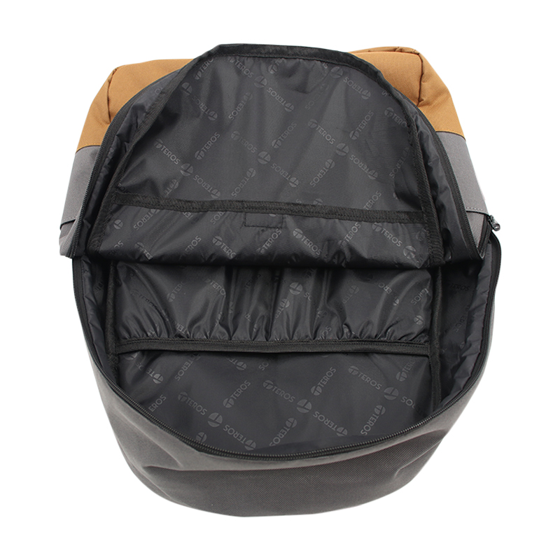 Mochila TEROS TE-ACS9020, poliéster, notebook hasta 15.6", gris + marrón