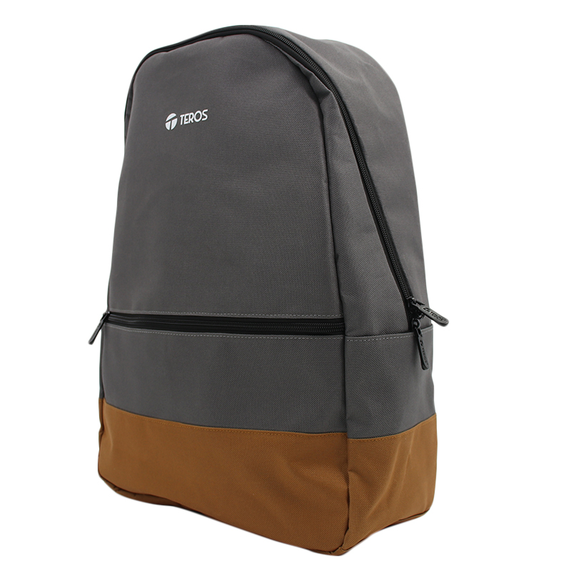 Mochila TEROS TE-ACS9020, poliéster, notebook hasta 15.6", gris + marrón
