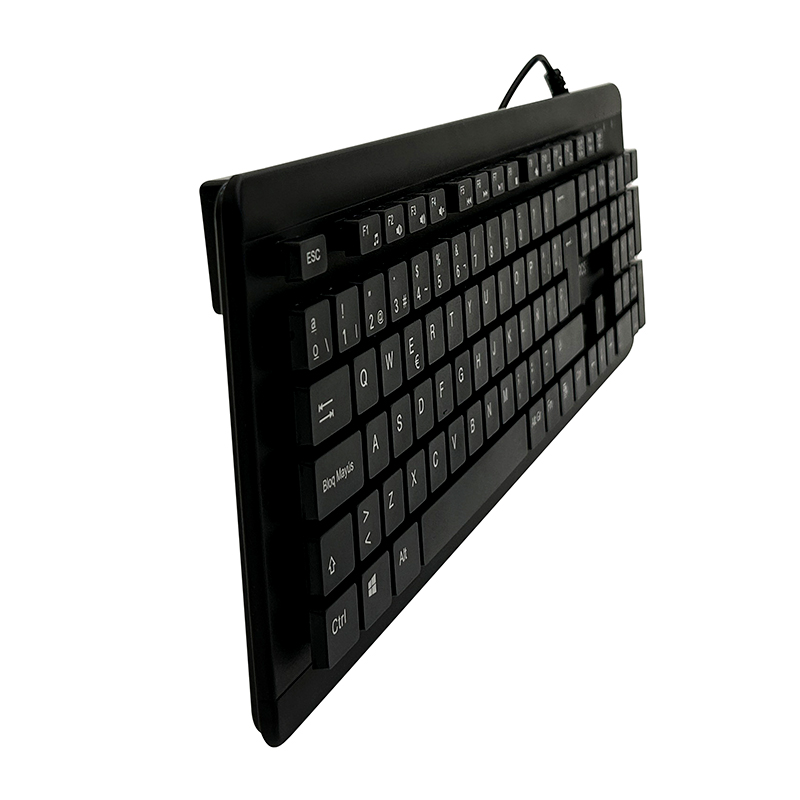 Teclado lavable TEROS TE-4065N, IPX7, USB, negro