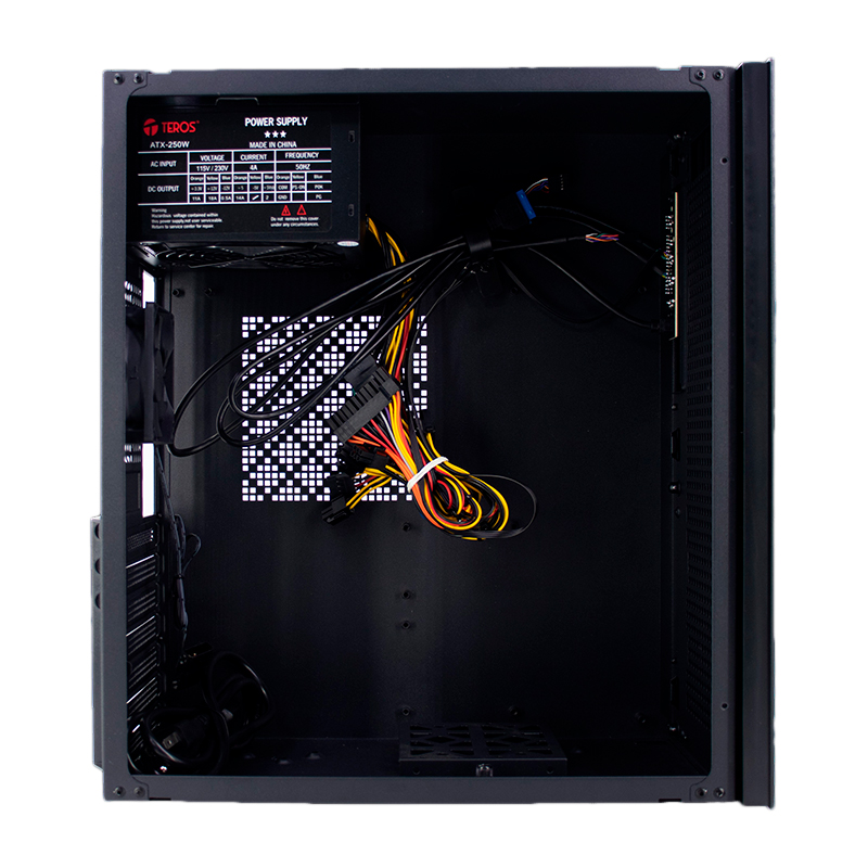 Case TEROS TE-1036S, Factor de forma ATX, 250 W, USB 3.0 / 2.0, audio, negro
