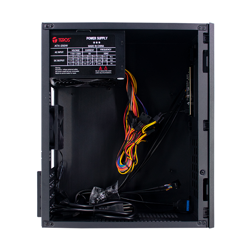 Case TEROS TE-1034S, Mini Tower ATX, 250 W, USB 3.0 / 2.0, audio HD, negro