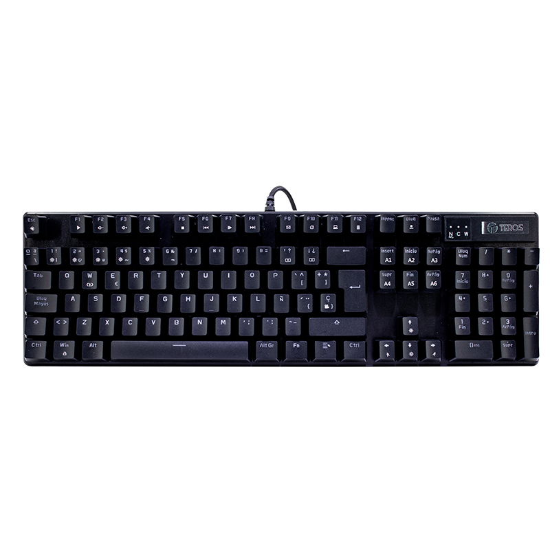 Teclado mecánico TE-4068G, retroiluminación rainbow, USB 2.0, español, color negro