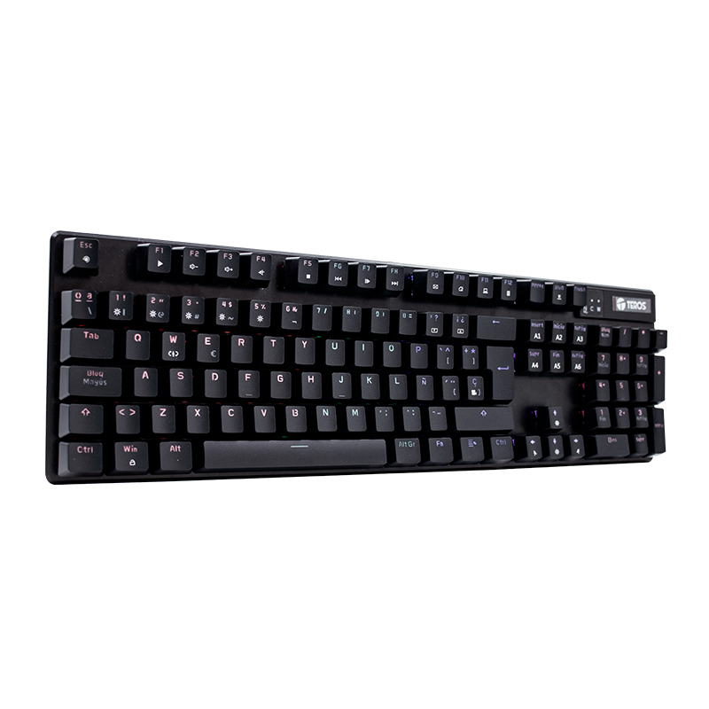 Teclado mecánico TE-4068G, retroiluminación rainbow, USB 2.0, español, color negro
