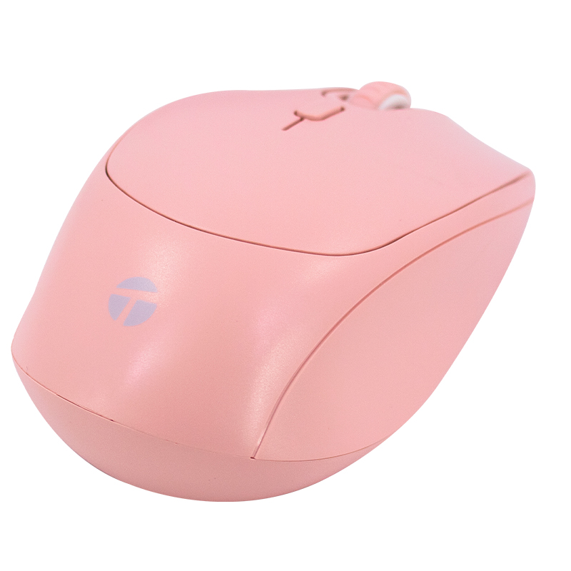 Mouse óptico TEROS TE-1226S, 800-1200-1600 DPI, USB, 4 botones, color rosado