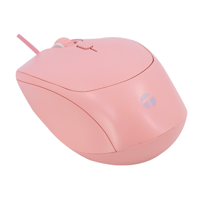 Mouse óptico TEROS TE-1226S, 800-1200-1600 DPI, USB, 4 botones, color rosado