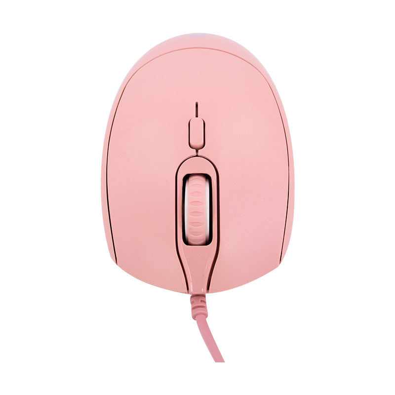 Mouse óptico TEROS TE-1226S, 800-1200-1600 DPI, USB, 4 botones, color rosado