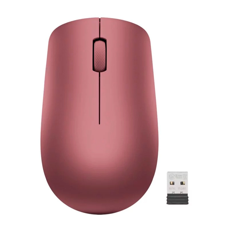 Mouse Lenovo 530 Inalambrico/Diseño Ambidextro/Sensor Optico/1200 DPI/Color Rojo Cereza