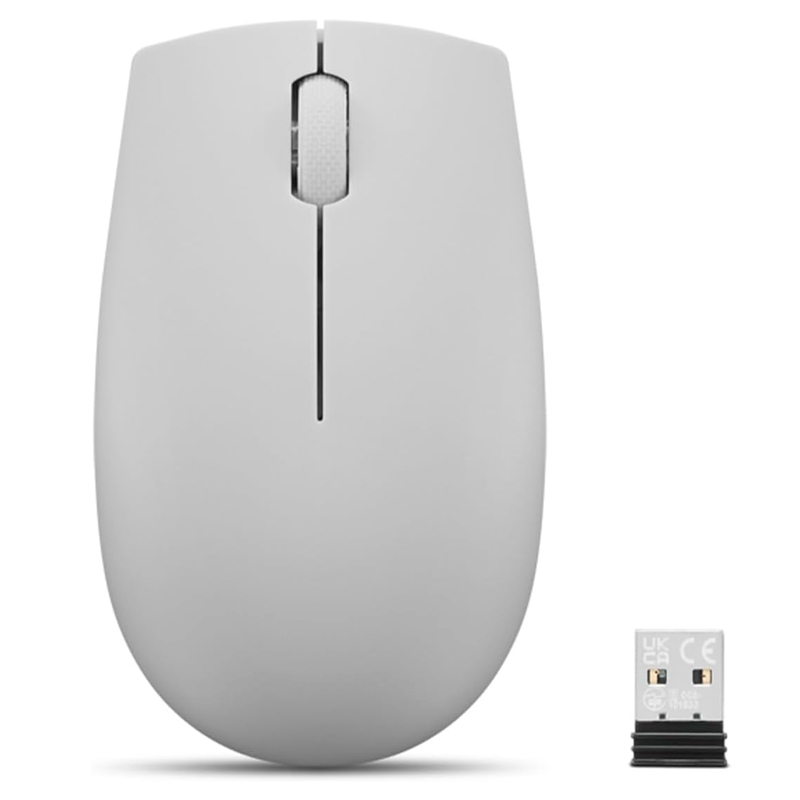 Mouse Inalambrico Compacto Lenovo 300, Color Gris Artico