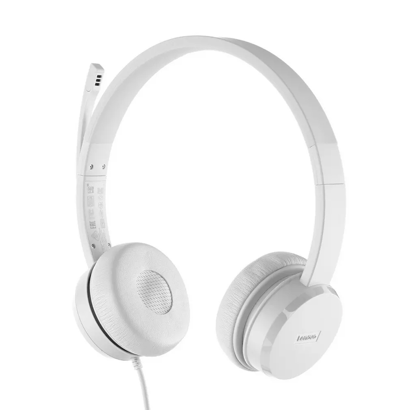 Auriculares Estereo con Microfono Lenovo 110, Interfaz USB Tipo-A, Color Cloud Grey (Gris)