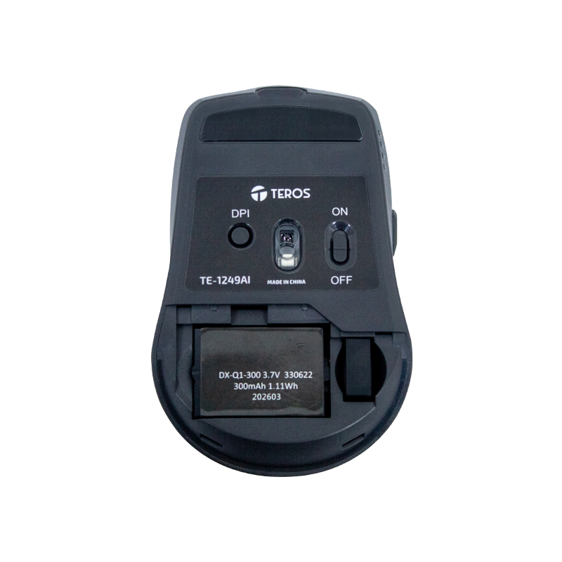Mouse Inalámbrico Teros TE-1249AI, 2.4GHz, 8 botones, IA, DPI 3200, USB, BT