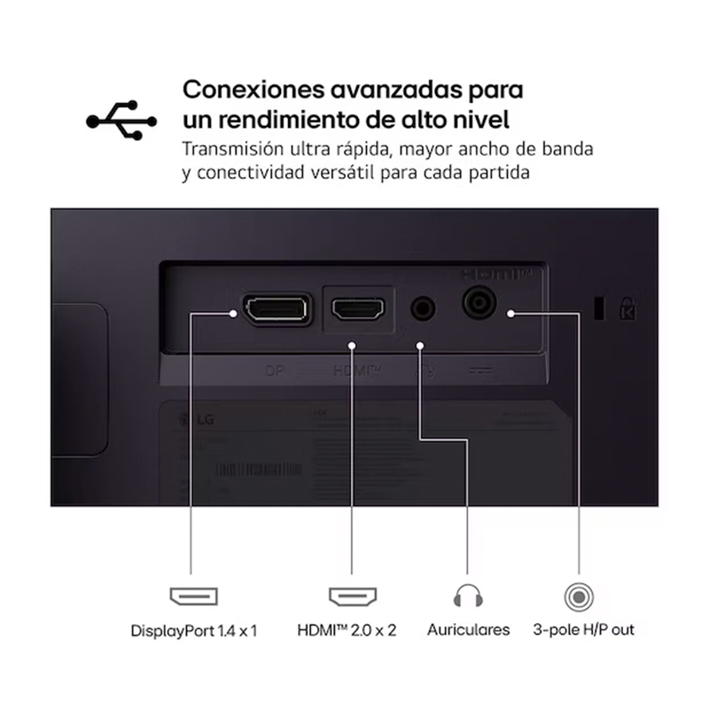 Monitor LG UltraGear G4 27G414B, 27/FHD/IPS/144Hz/HDMI/DP/Salida para auriculares