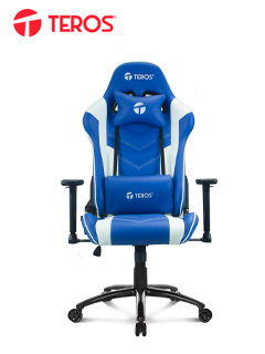 SILLA GAMER TEROS, AZUL/BLANCO