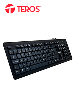 Teclado lavable TEROS TE-4065N, IPX7, USB, negro