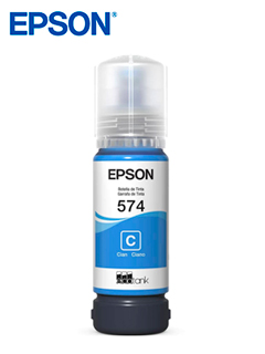 BOTELLA DE TINTA EPSON T574, COLOR CIAN, CONTENIDO 70ML