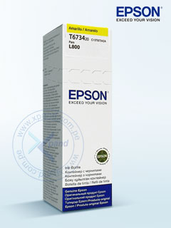 BOTELLA DE TINTA EPSON T673, COLOR AMARILLO, CONTENIDO 70ML