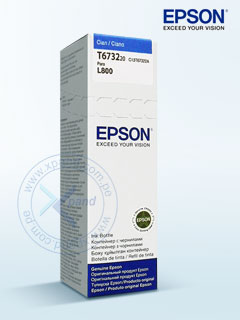 BOTELLA DE TINTA EPSON T673, COLOR CIAN, CONTENIDO 70ML