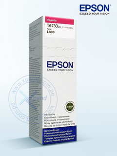 BOTELLA DE TINTA EPSON T673, COLOR MAGENTA. CONTENIDO 70ML